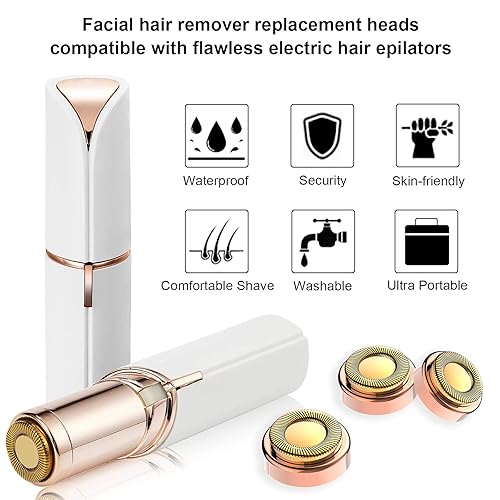 Miniatura 3 de 6 cabezales de repuesto LinMei compatibles con GEN 1 Finishing Touch Flawless removedor de pelo sin dolor para mujer con cepillos de limpieza