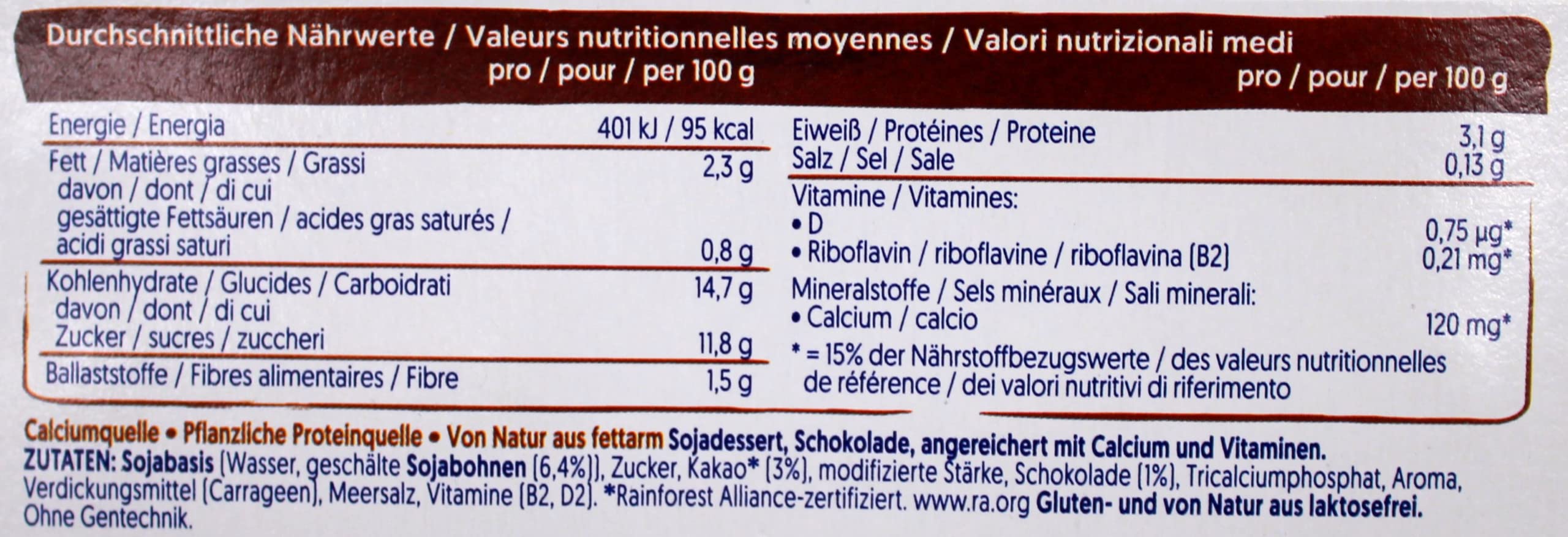 alpro verführerisch dunkle Schokolade pflanzliches Dessert vegan, 6er Pack (6 x 500g)