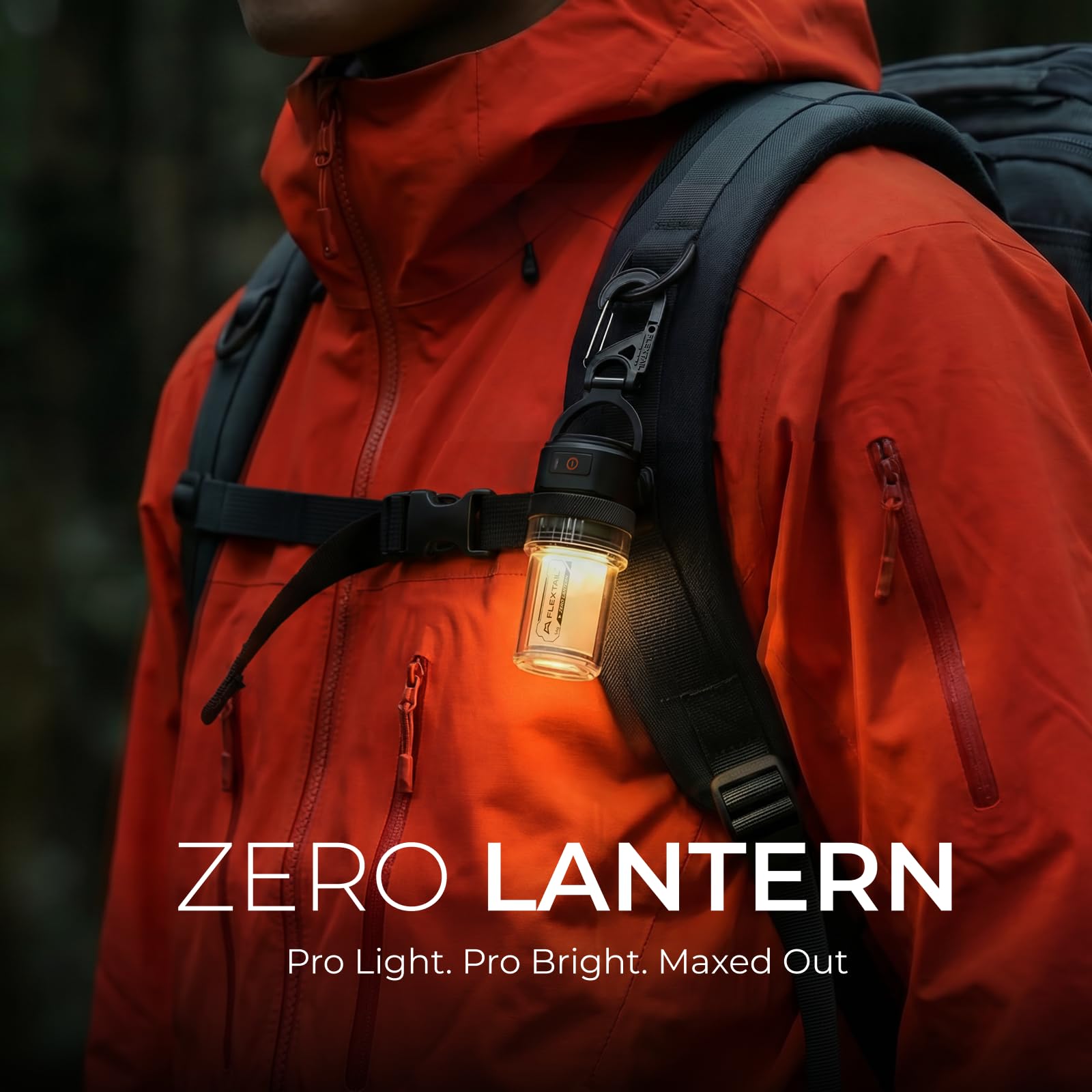 FLEXTAILGEAR Zero Lantern, Lanterne de Camping Portable Ultra-légère (56 g), Rechargeable (1100 mAh), Torche et Lampe de Camping 2 en 1, 4 Modes d'éclairage, 300LM, Accessoire de Camping d'urgence.