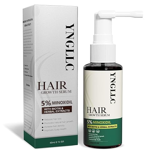 5% de crecimiento del cabello de minoxidil para hombres y mujeres, suero de tratamiento de pérdida de cabello con minoxidil extra fuerte con biotina