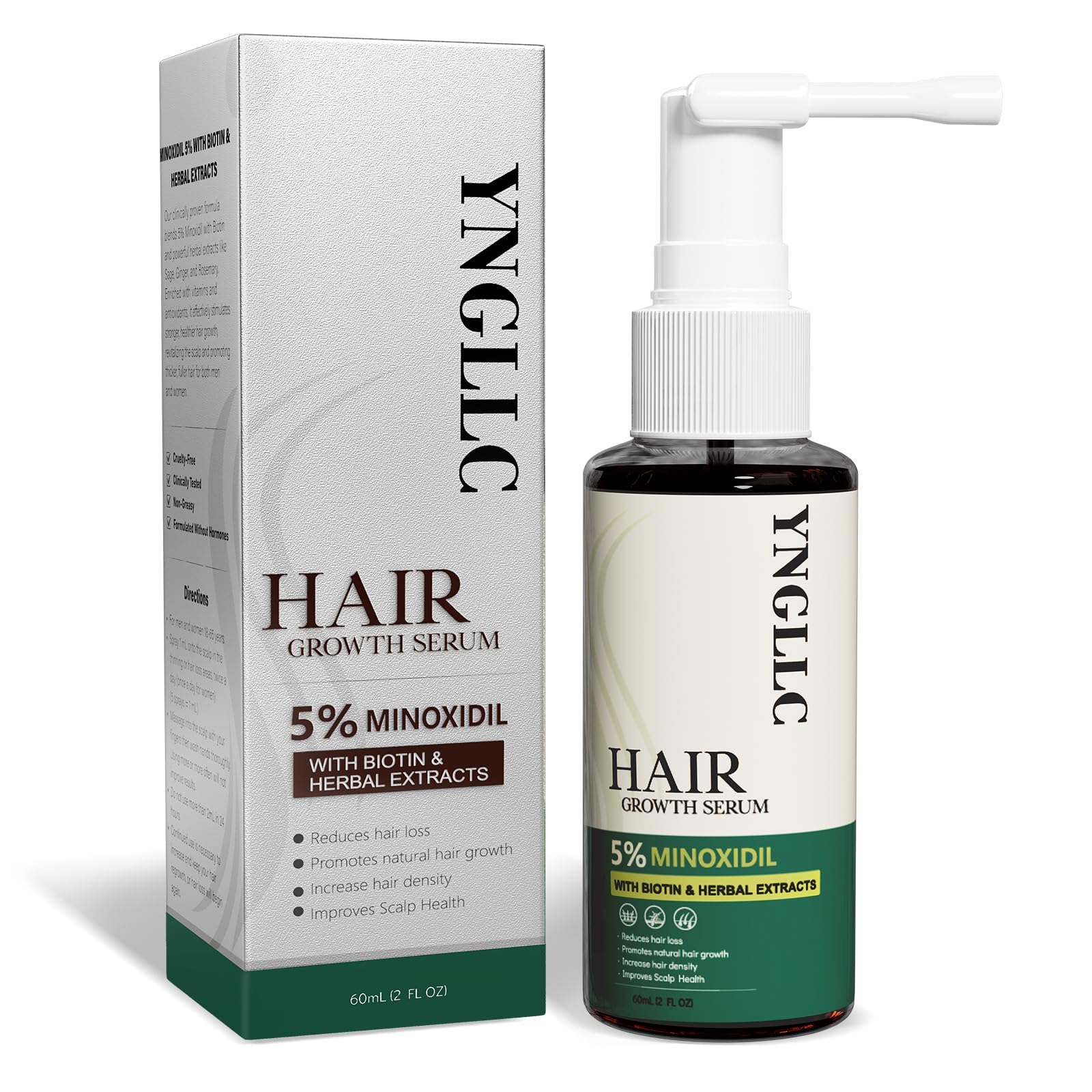 5 Minoxidil Hair Growth for Men and Women Minoxidil Hair Loss Treatment Serum with Biotin Herbal Extracts Topical