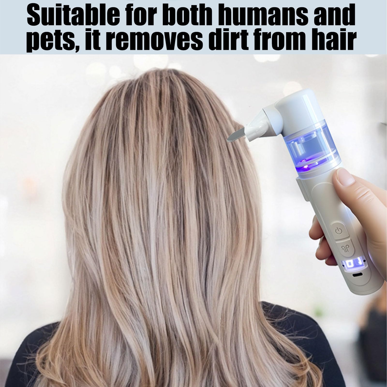 Peine Anti Piojos Eléctrico Peines Anti-pulgas para Mascotas 2 en 1 Aspirador de Piojos Profesional Herramienta de Limpieza Peines Eléctricos para Personas y Mascotas (Blanco)