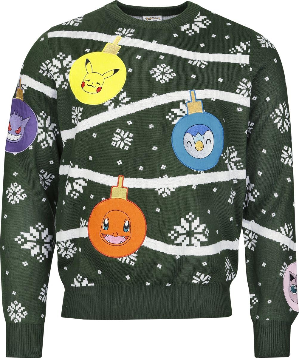 Pokémon Starter Unisex Christmas Jumper Multicolore Regular