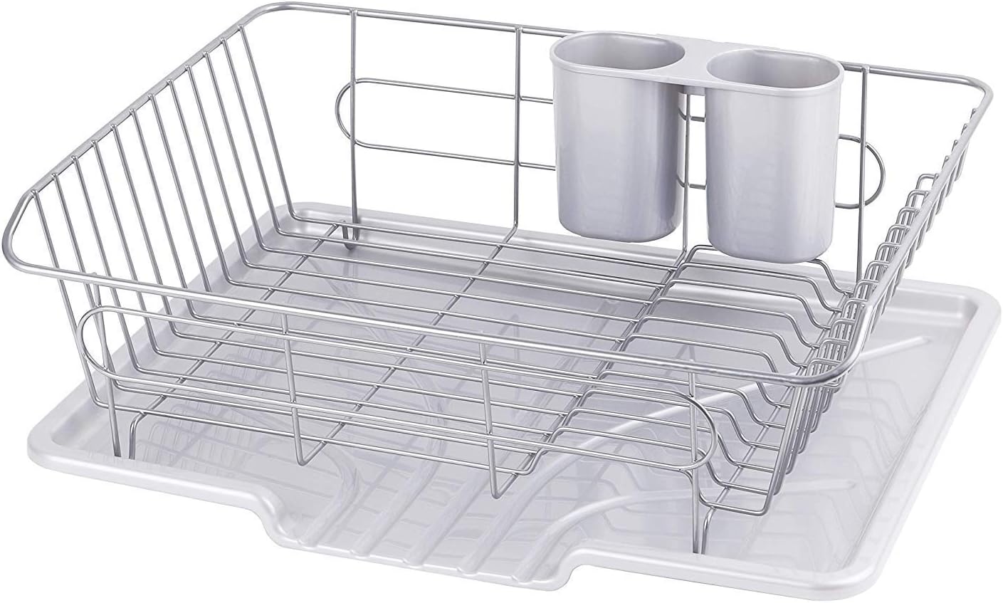 Pearl Metal HB-4066 Plastic Tableware Drainer Basket, Water Flowing Tray, Vertical Stand, Gray, Aldeo
