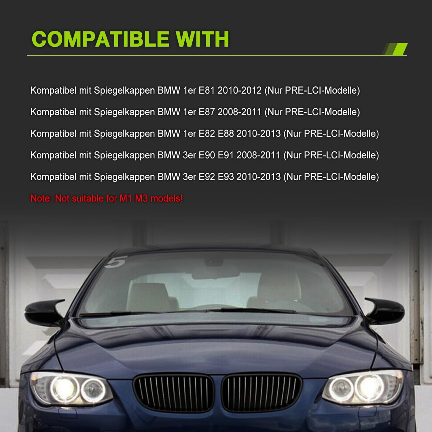 Prezentarea caracteristicilor detaliate ale capacelor oglinzilor BMW
