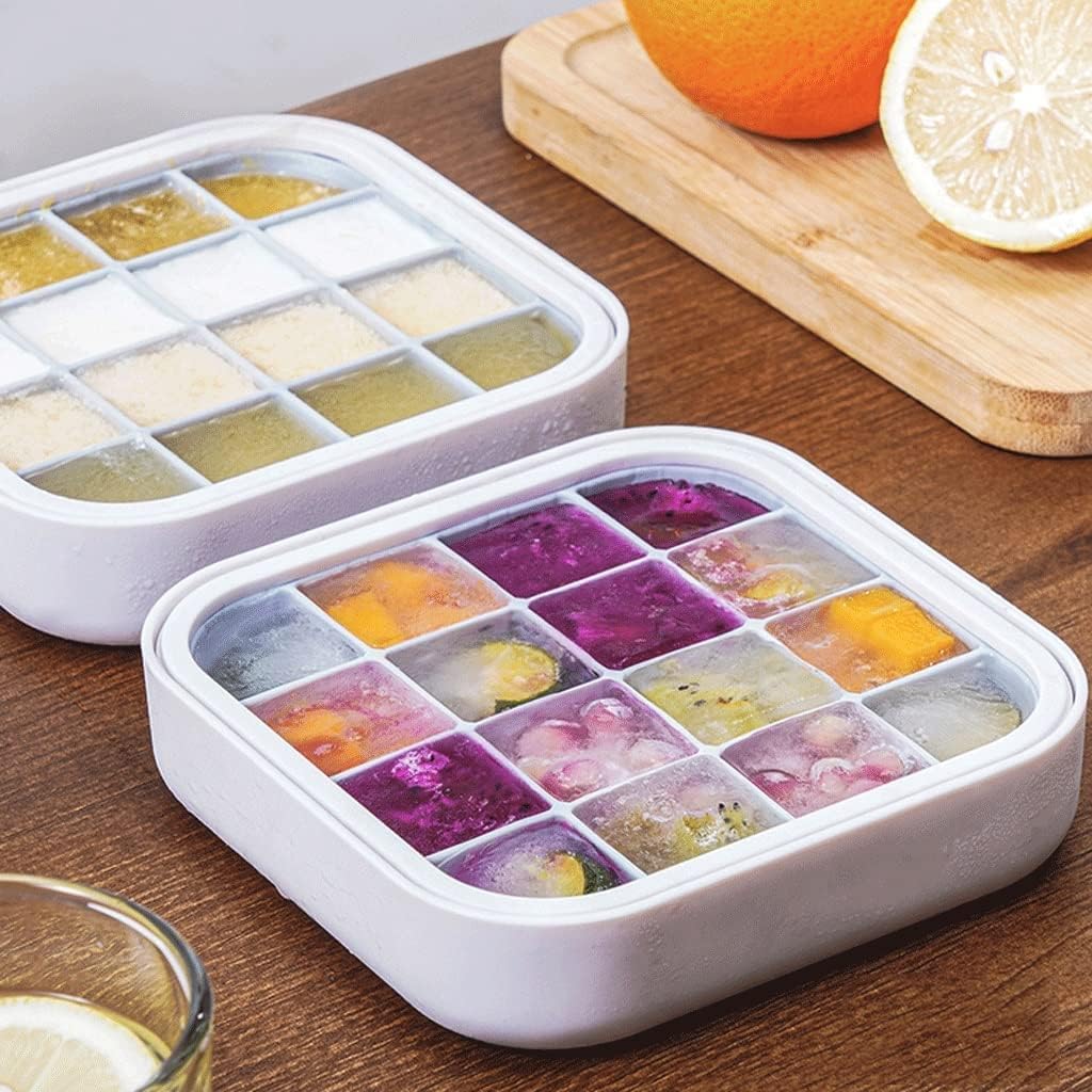Silicone Ice Tray Ice Cube Ice-Making Mold Ice-Making Box Household Food-Grade Artifact Storage Box (White One) (White One)