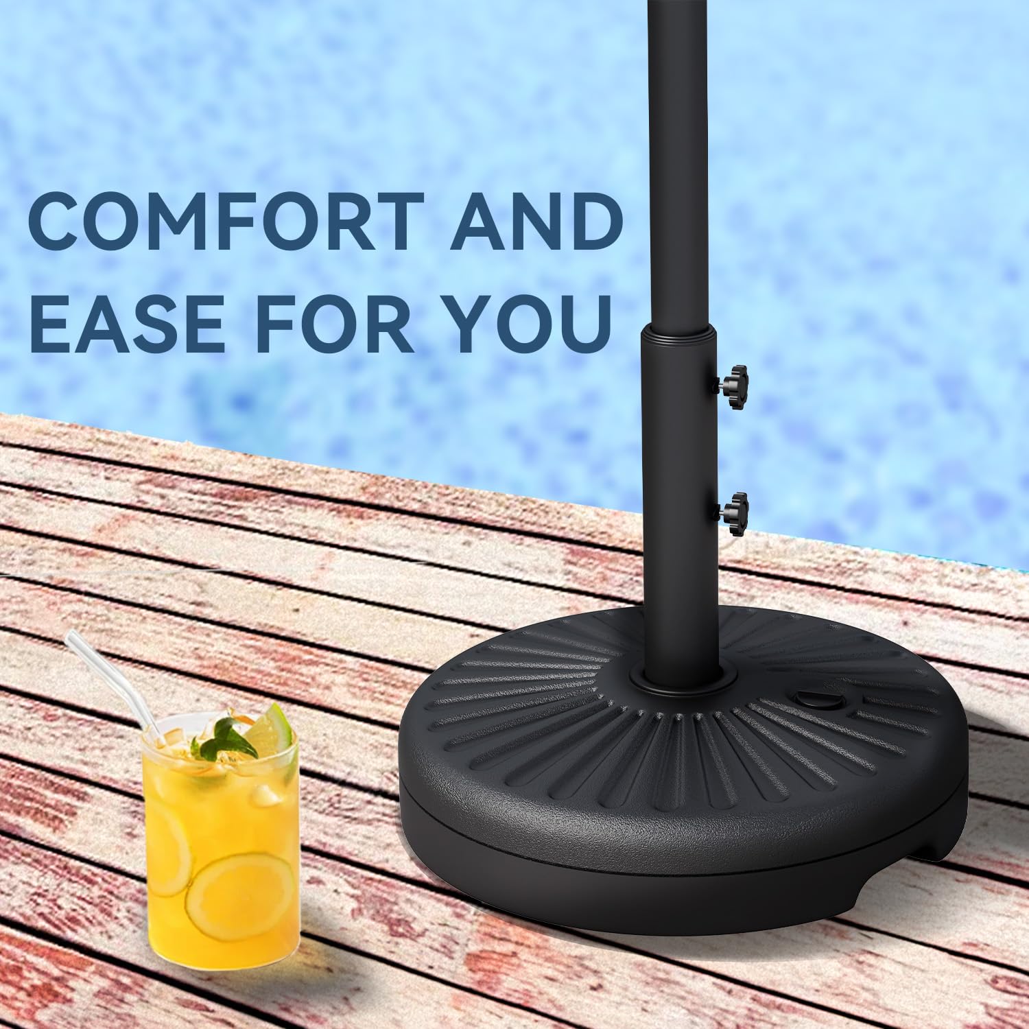 JEAREY 82lb Capacity Outdoor Umbrella Base Water Filled Stand, Patio Umbrella Base Stand, Patio Outdoor Heavy Duty Umbrella Holder Stand (Black) : Patio, Lawn & Garden