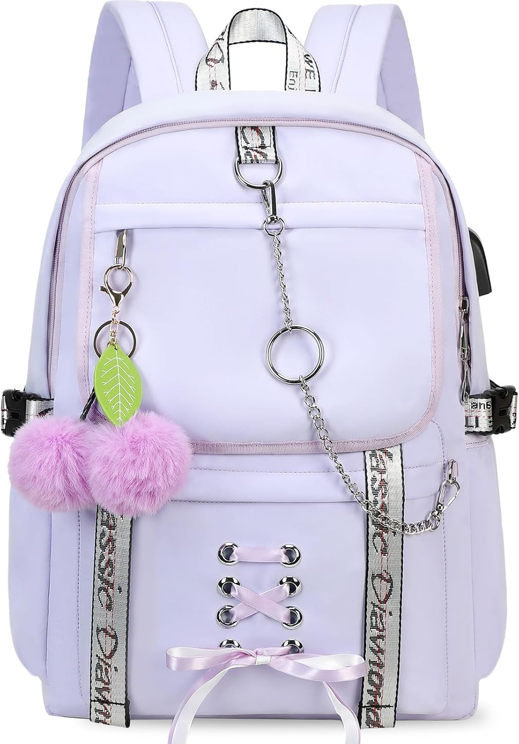 Spotted Tiger School Backpack for Girls Backpack with Lunch Box Backpacks for Teen Girl Backpacks School Bag Bookbag (Purple) - Image 8