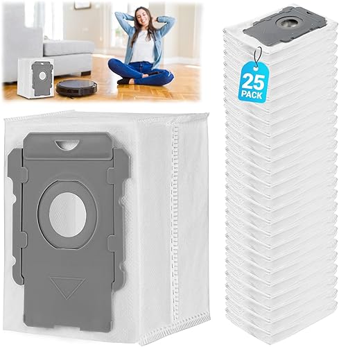 Paquete de 25 bolsas de vacío compatibles con IRobot Roomba Bags i S J Series bolsas de repuesto para IRobot Roomba i3 i3 i4 i4 i6 i6 j7 j7 i7 i7