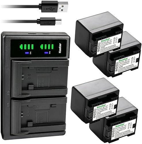 Miniatura 8 de Kastar Paquete de 2 baterías y cargador USB LTD2 de repuesto para Canon VIXIA HF R600 HFR600, VIXIA HF R700 HFR700, VIXIA HF R800 HFR800, LEGRIA HF