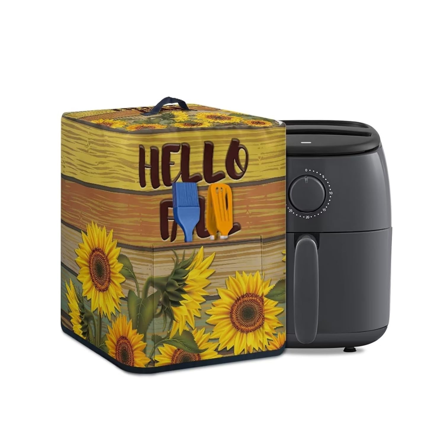 DISNIMO Hello Fall Sunflower Dust Cover with Pocket for Air Fryer Oven Kitchen Cooker Processor Kitchen Appliance Protective