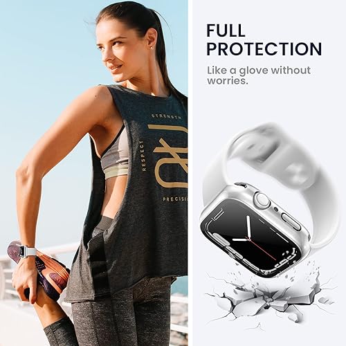 Vista 91 de Tensea - Funda protectora de pantalla impermeable para Apple Watch (2 en 1) para Apple Watch Serie SE 7, 5, 4, accesorios de 45 mm, iWatch protector