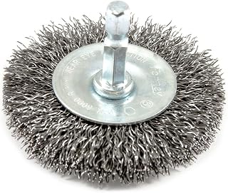 Forney 72733 Wire Wheel Brush, Coarse Crimped with 1/4-Inch Hex Shank, 2-1/2-Inch-by-.012-Inch
