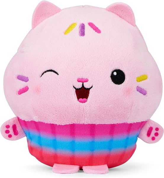 Schmidt Spiele 42800 Gabby's Dollhouse, Cakey-Expression, Pink Cakey, 17,5 cm Plüschfigur - Amazon Exklusive - 1