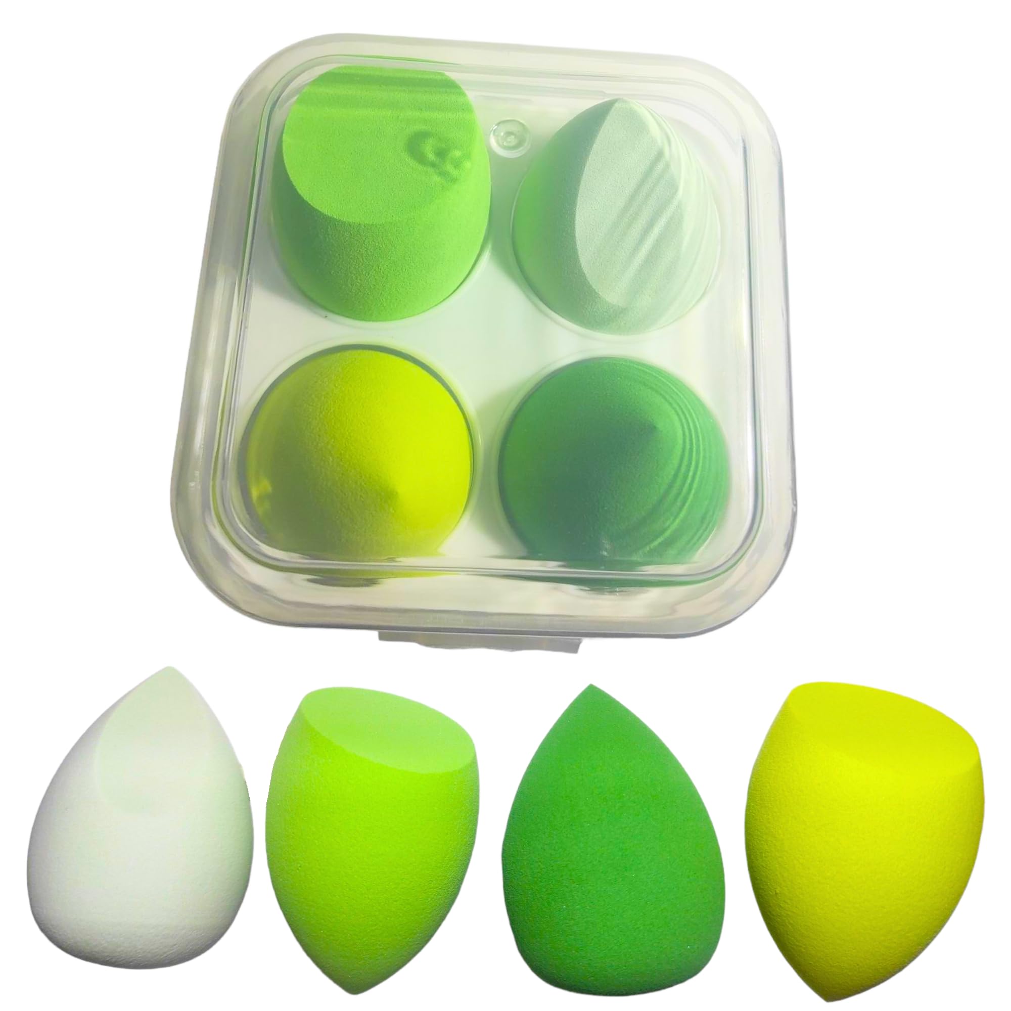 Esponja Maquillaje Para Aplicar Base Maquillaje, Sombras De Ojos, Corrector, Colorete I Caja De Maquillaje Para Esponjas I Se Puede Usar Seco Y Húmedo (Lima)