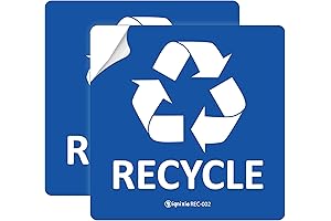 Pack of 02 Recycle Sign Decals self Adhesive - Recycling Stickers 5...