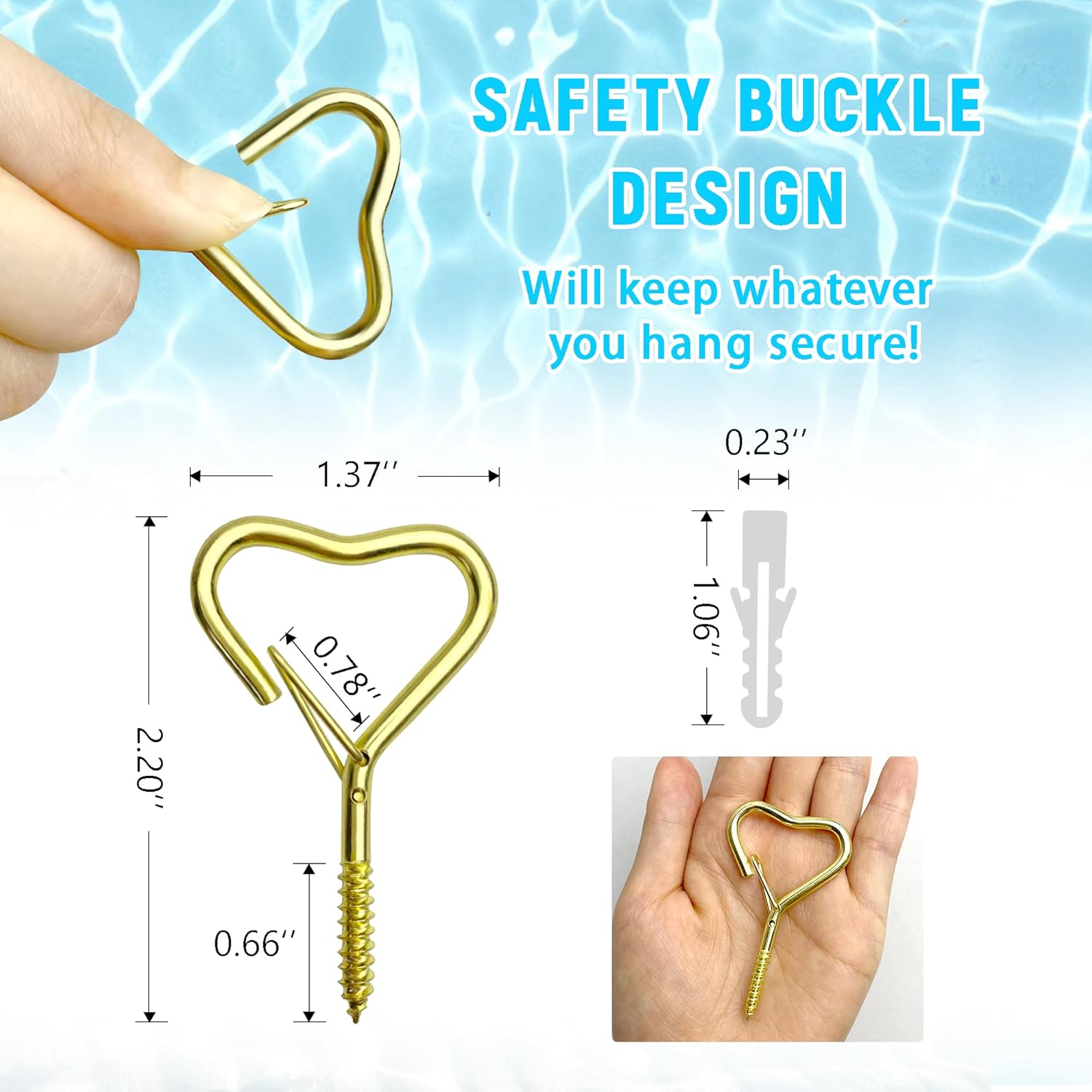 Extra Large Pool Toy Float Storage Net with 20 Windproof Screw Windproof Hooks, 71 x 47in Hangin Heavy Duty Elastic Mesh Pool Float Storage Net for Inflatable Rafts, Noodles, Balls, Chairs