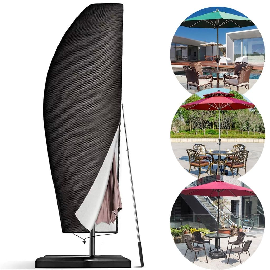Copertura Per Ombrellone A Braccio Decentrato - Impermeabile, Anti-UV E Con Cerniera, 240x57/57 Cm - Foto 2