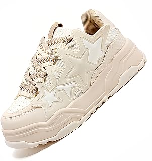 Unisex Stars Casual Walking Shoes Women's Fashion Cute Platform Chunky S...