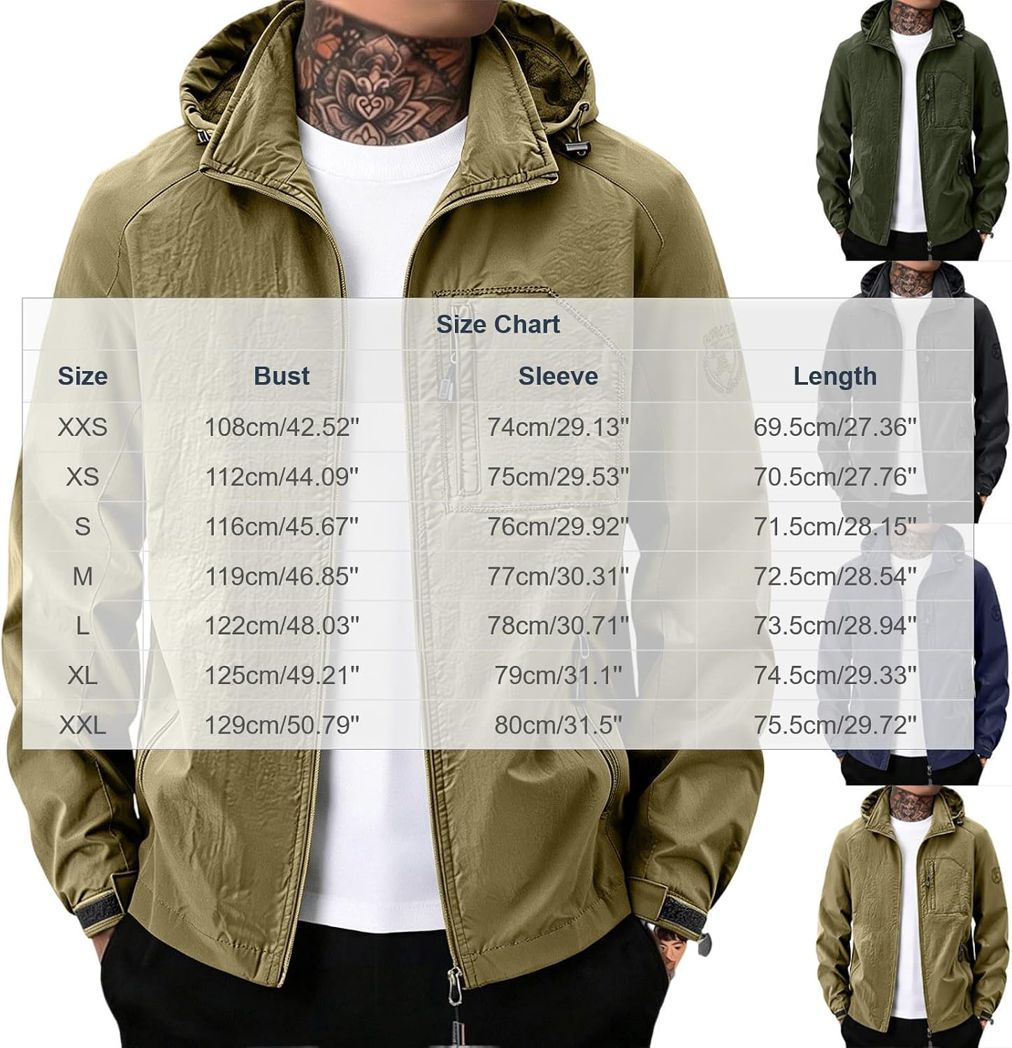 Men's Rain Jacket Waterproof Hood Lightweight | Men's Rain Jacket Waterproof with Hood Lightweight Windbreaker Jacket for Men Breathable Raincoat Hiking Golf Coats