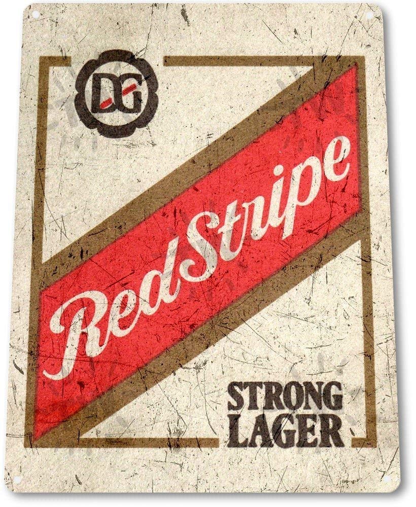 Biopracess Metalpostera27557 Tin Sign Red Stripe Beer Old Lager Metal Decor Art Bar Pub Vintage Tin Sign 7.8 * 11.8 Inch(L * W)