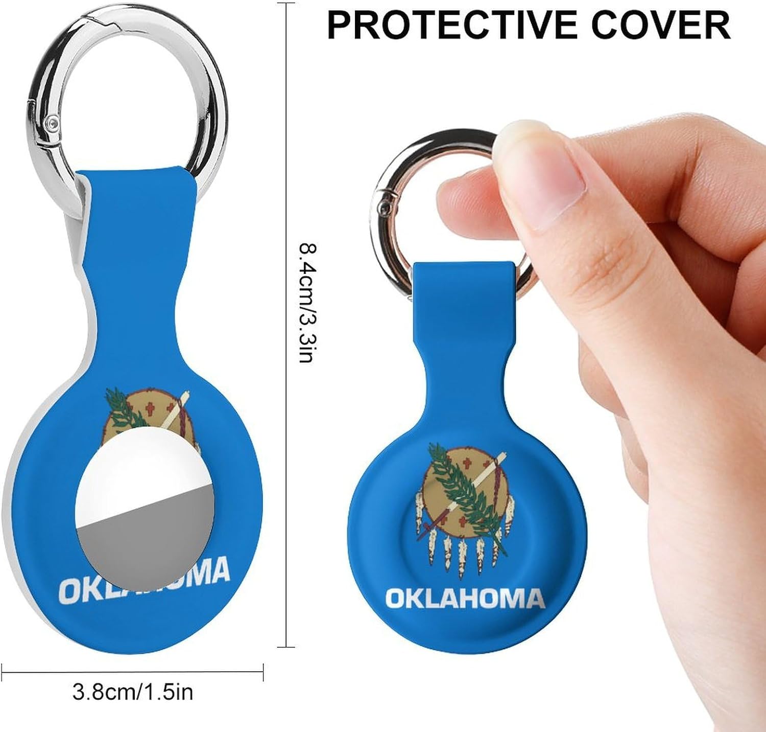 Flag of Oklahoma Funny Cover Compatible with AirTag | Protective Case GPS Tracker Holder for Wallet Luggage Pets