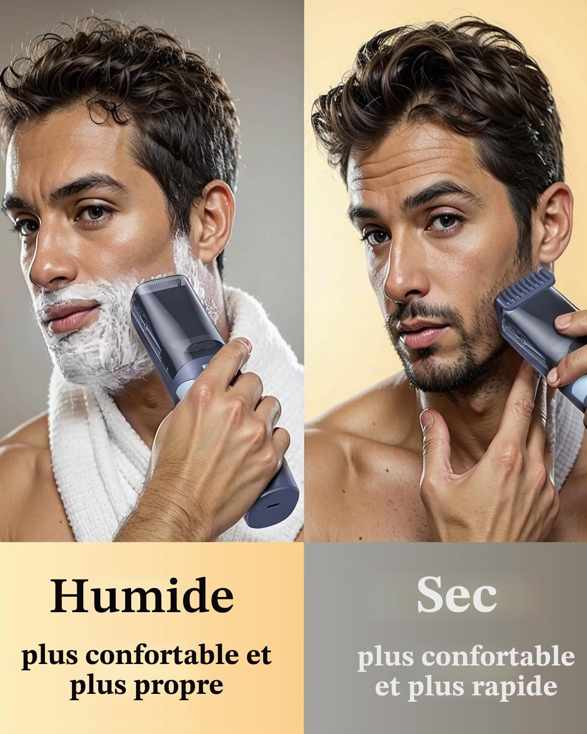 ENSSU Tondeuse à barbe pour homme avec aspirateur