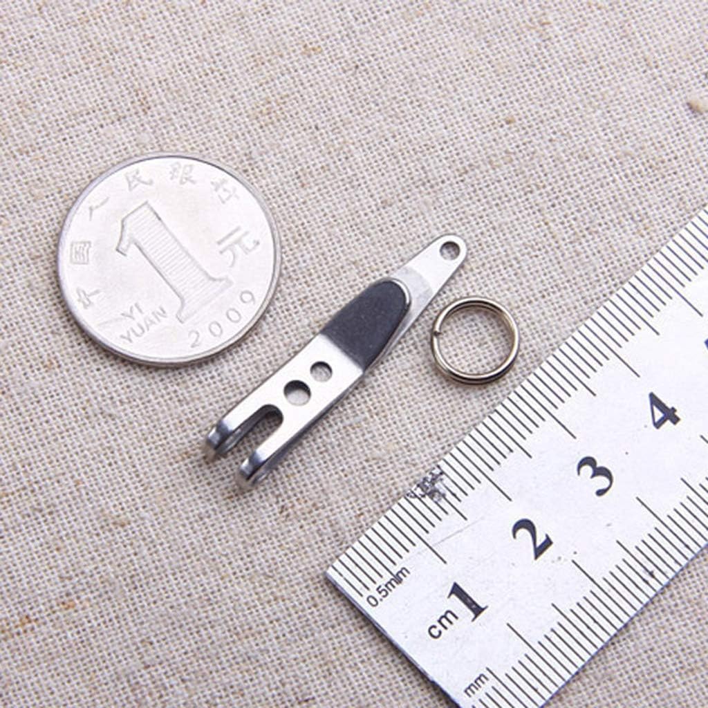 2Pcs Silver Stainless Steel Keychain Pocket Clip Multi-Purpose Pocket Suspension Clip and Key Ring Holder for EDC Outdoor Tools Hand Tools Multitools and Accessories