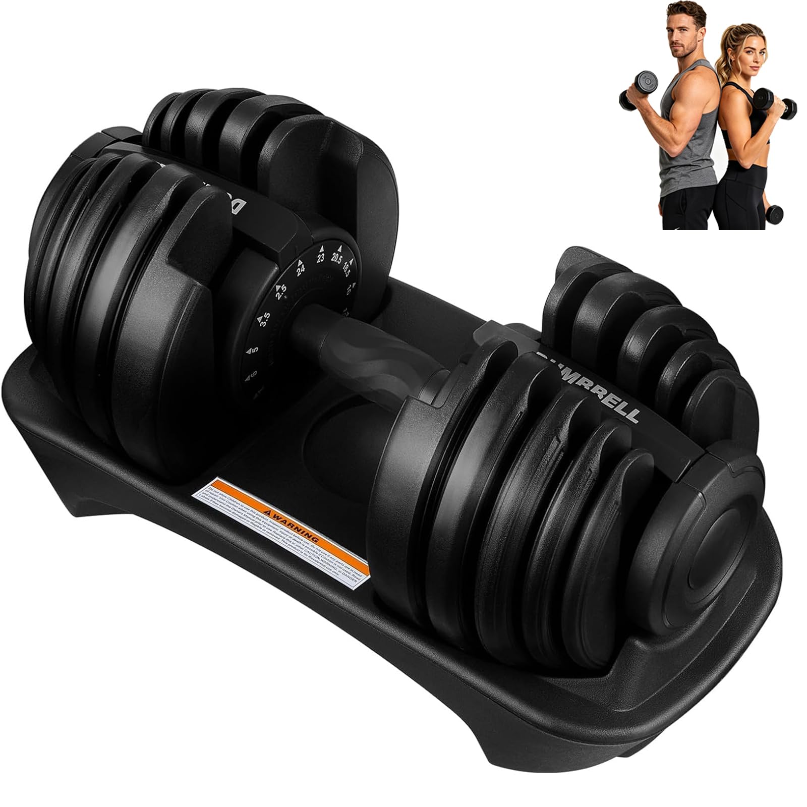 BSTSEL Adjustable Dumbbells Set Single, Pair, Muscle Building, Strength Training, Adjustable Weights for Home Gym, Space Saving, Safety Locking Mechanism Black, Singel-24kg, C