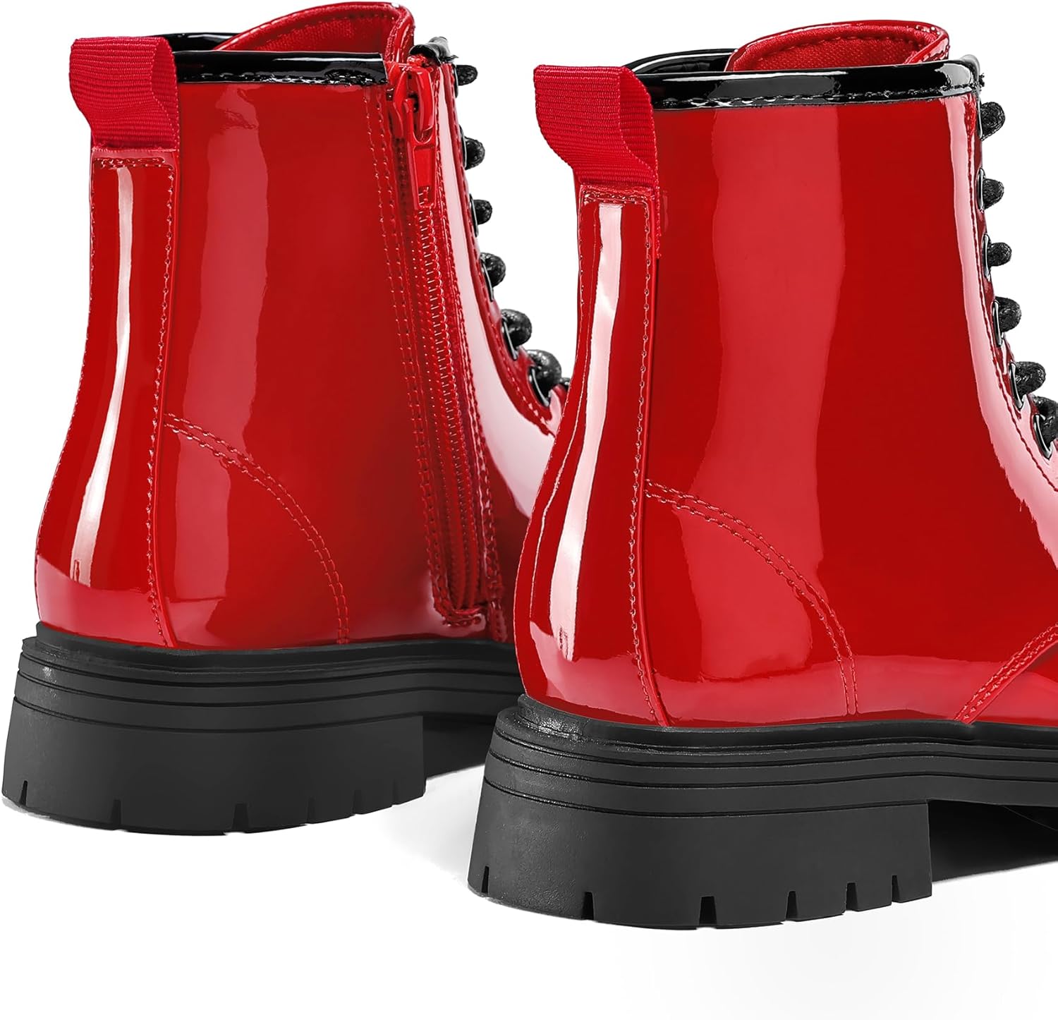 K KomForme Boys Girls Ankle Boots Lace Up Side Zipper Waterproof Combat Shoes Toddler/Little Kid/Big Kid