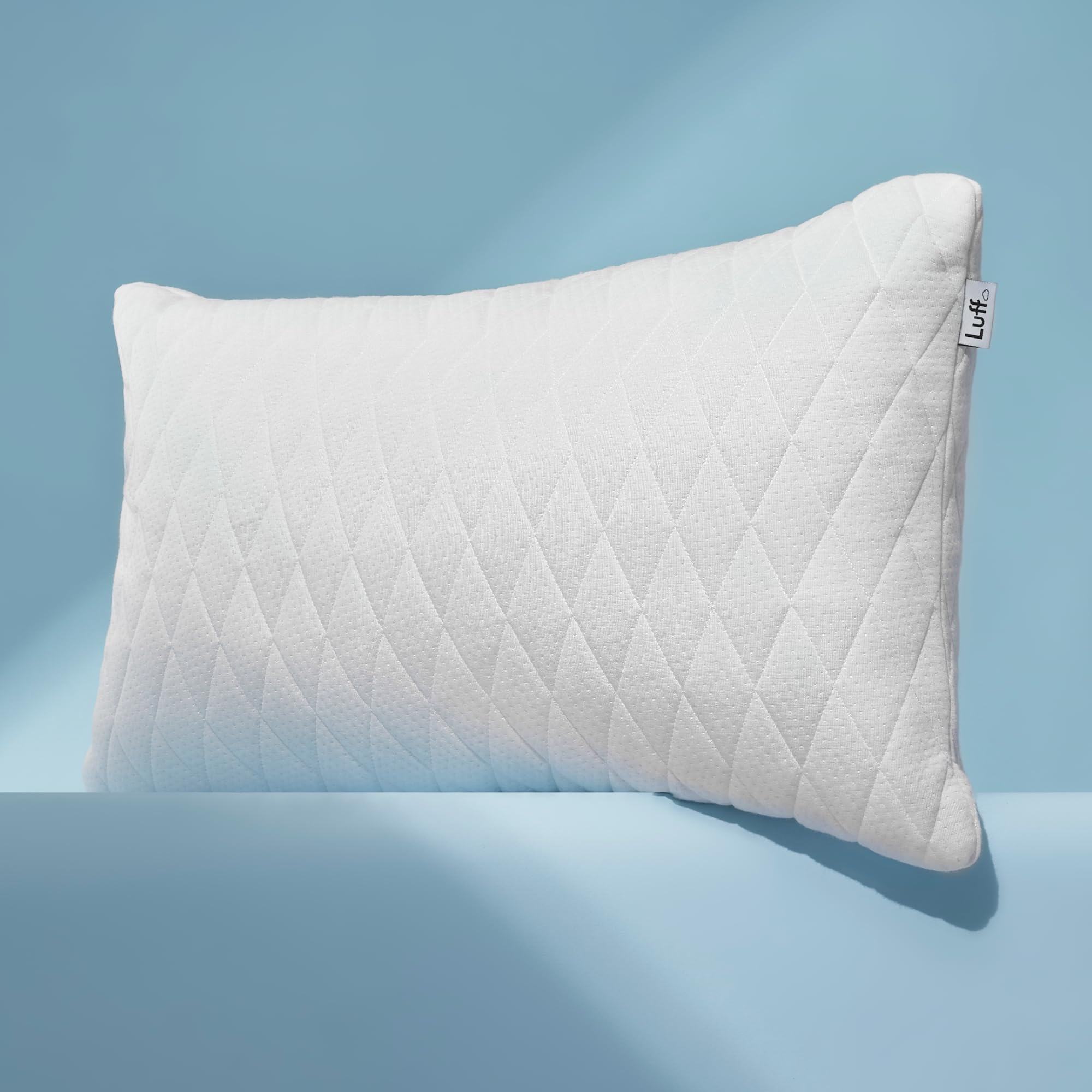 Luff White Prestige Height Adjustable Memory Foam Bamboo Pillow - Antibacterial With Cloudtec® Filling And Hypoallergenic Case Size 3
