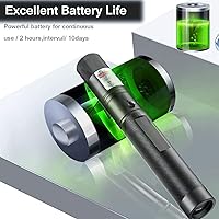 Vista 7 de Laser Pointer High Power, Green Laser Pointer Indicator Light, USB Charge，Presentation, Interactive Toys for Indoor Dogs Cats