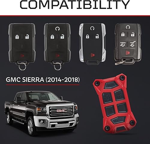 Miniatura 2 de AJT DESIGN Funda de repuesto para llavero compatible con Chevrolet Silverado 2014-2018, GMC Sierra  Chevy Colorado 2013+, GMC Canyon  Suburban,