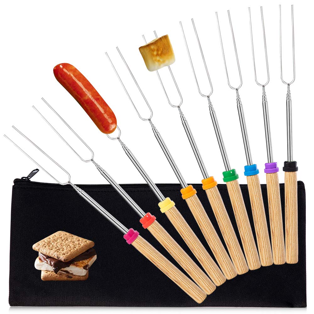 Buy Marshmallow Roasting Sticks, Smores Skewers for Fire Pit, Set of 9