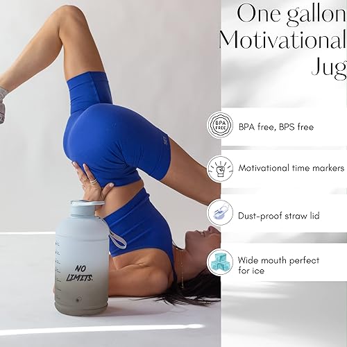 Miniatura 18 de H2O Capsule INSPO - Botella de agua de medio galón con marcador de tiempo y pajilla, jarra motivacional de seguimiento de la hidratación, sin BPA