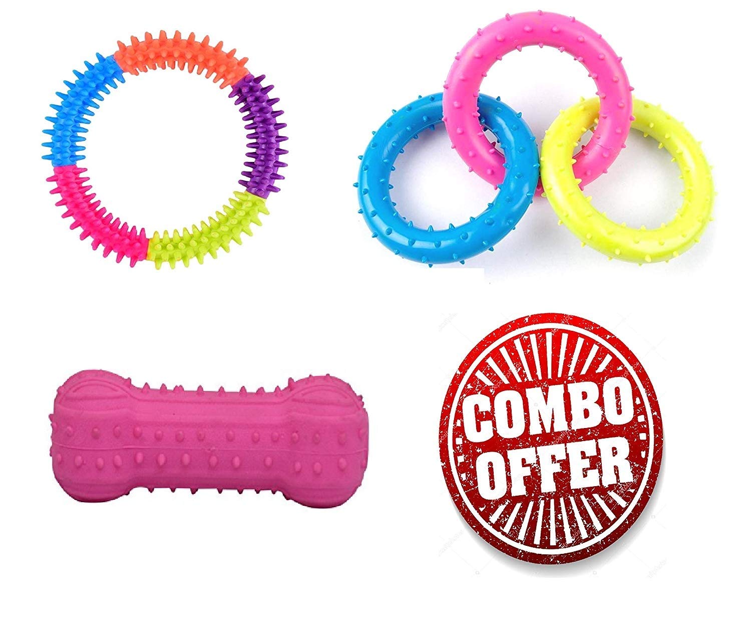 emily pets 3 Piece Dog Toy Set Pack with Dog Chew Toys,Chew Toys for Dog,Rubber Chew Toy Combo,Playing Chewing Interactive Durable Small Puppy Dog Toys 3 in 1 Combo Pack(NOT for Aggressive CHEWERS) (B07NJRRCL7) Amazon Price History, Amazon Price Tracker