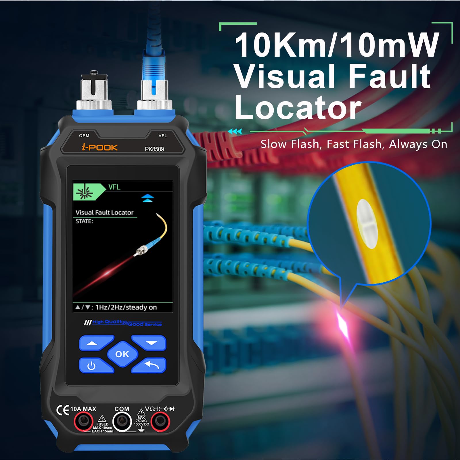 i-POOK PK8506 Multifunktionaler Kabeltester Unterstützt Ethernet IP Scan Ping PoE-Test Drahtdurchgangstest Längenmesswerkzeug Netzwerk Digital Cat5 Cat6 PoE-Tester Multimeter Kabelverfolger
