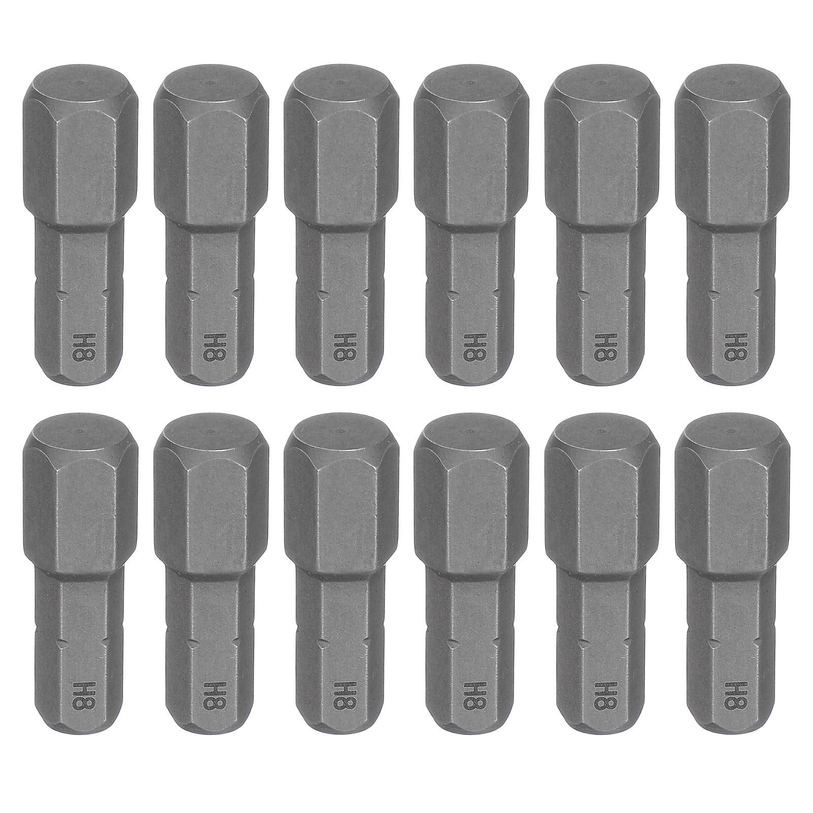 sourcing map 12pcs H8 Hex Screwdriver Bit 1/4" Hex Shank 25mm/1" Length Magnetic Hexagon Head S2 Steel Screw Driver Bit for Precision Repair