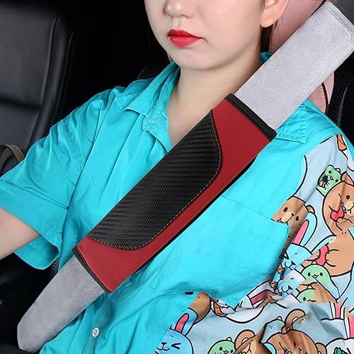 Miniatura 7 de 2 fundas para cinturón de seguridad para automóvil, fundas de correa de hombro de fibra de carbono, almohadilla para cinturón de seguridad, funda de