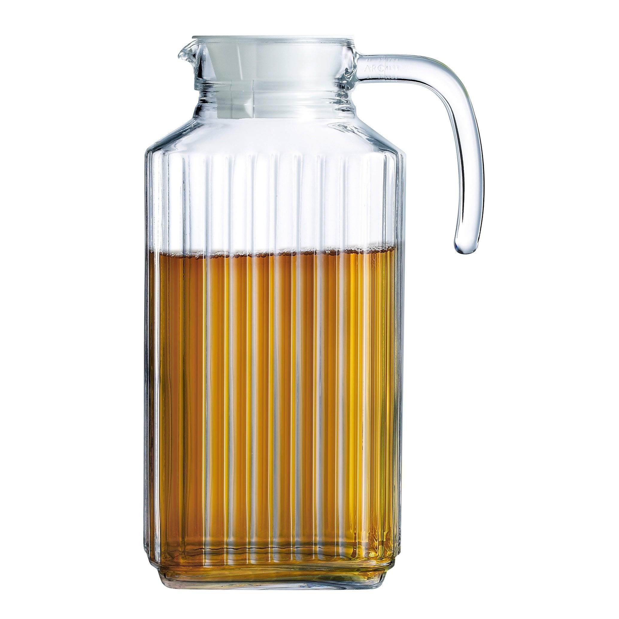 Buy HIWARE 64 Ounces Glass Pitcher with Stainless Steel Lid / Water