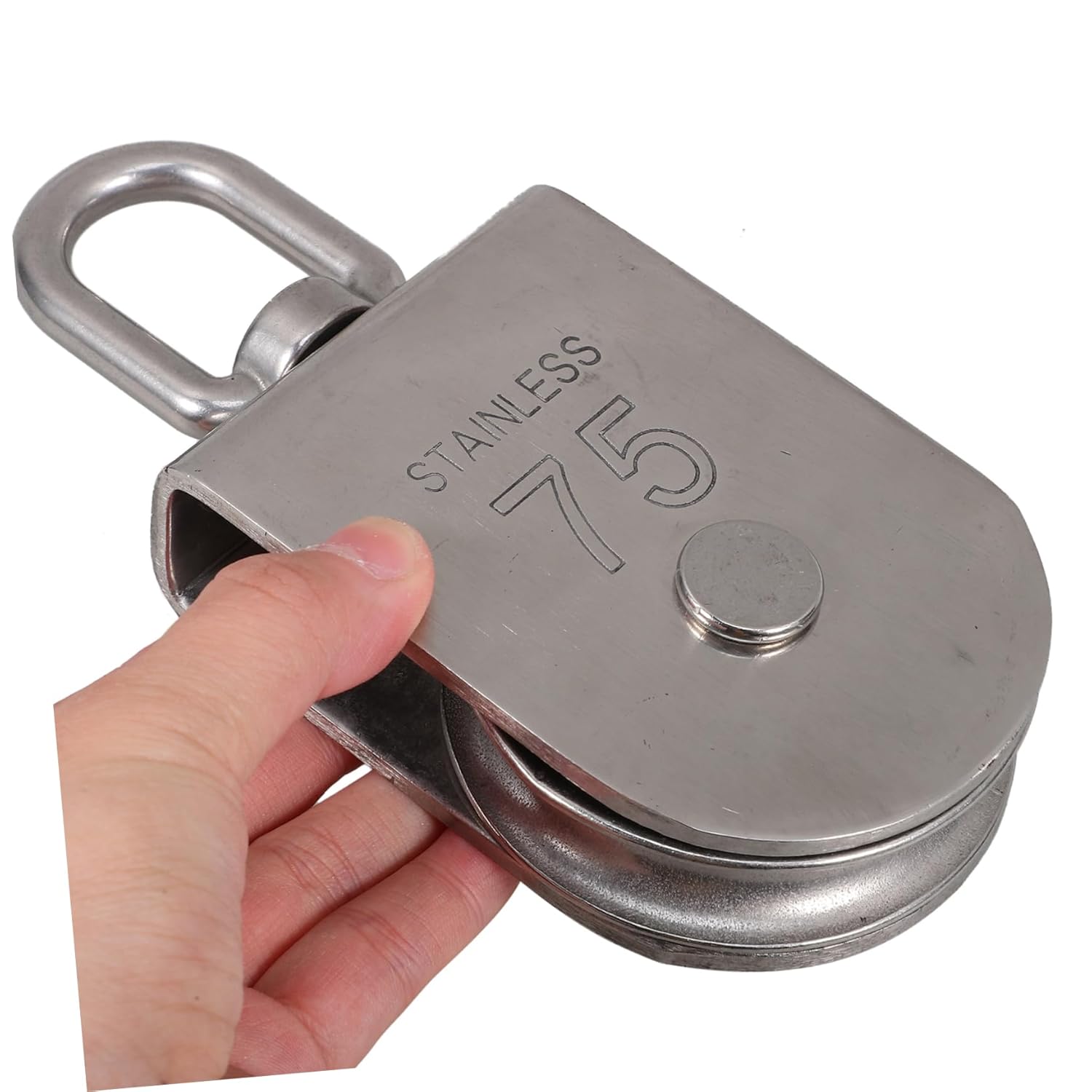 Heavy Duty Stainless Steel Single Pulley Block Lifting Pulley for Clothesline Logistics Versatile Winch Track Wheel for Safe Weight Bearing