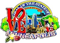 Vista 1 de Imán de madera para nevera de Minneapolis Minnesota USA Monumentos 3D de viaje coleccionables, recuerdos decorativos hechos a mano -1319