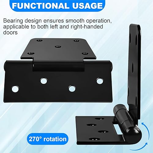 Miniatura 4 de Bisagras de puerta resistentes de 3.5 pulgadas, paquete de 4 bisagras en T industriales extra gruesas para puerta de granero, bisagras de puerta de