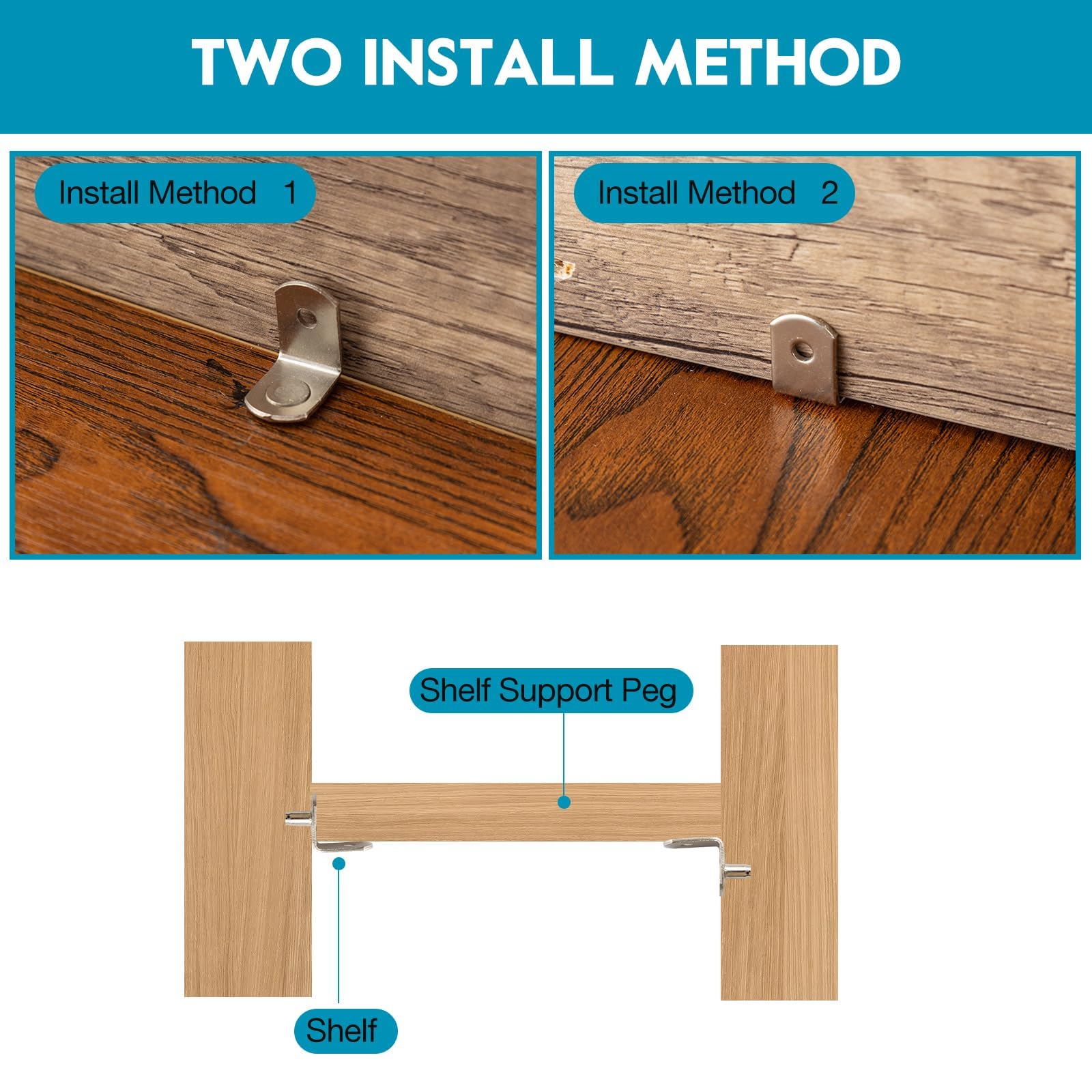 3/16 Inch Shelf Pins, Right Angle Cabinet Shelf Supports, 25 Pack — Amazon image 3