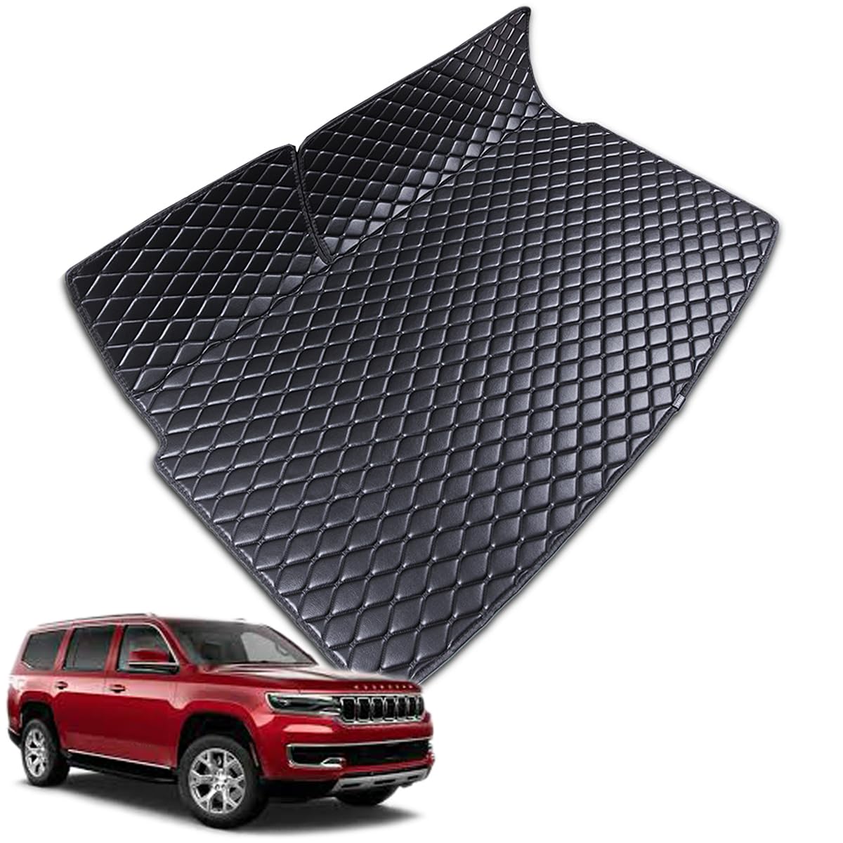 Photo 1 of for 2022-2024 Jeep Wagoneer/Jeep Grand Wagoneer (Not fit L) Trunk Mat Cargo Mat Liners All Weather Anti-Slip the 3RD RowSeat NOT have the Power Return Function
