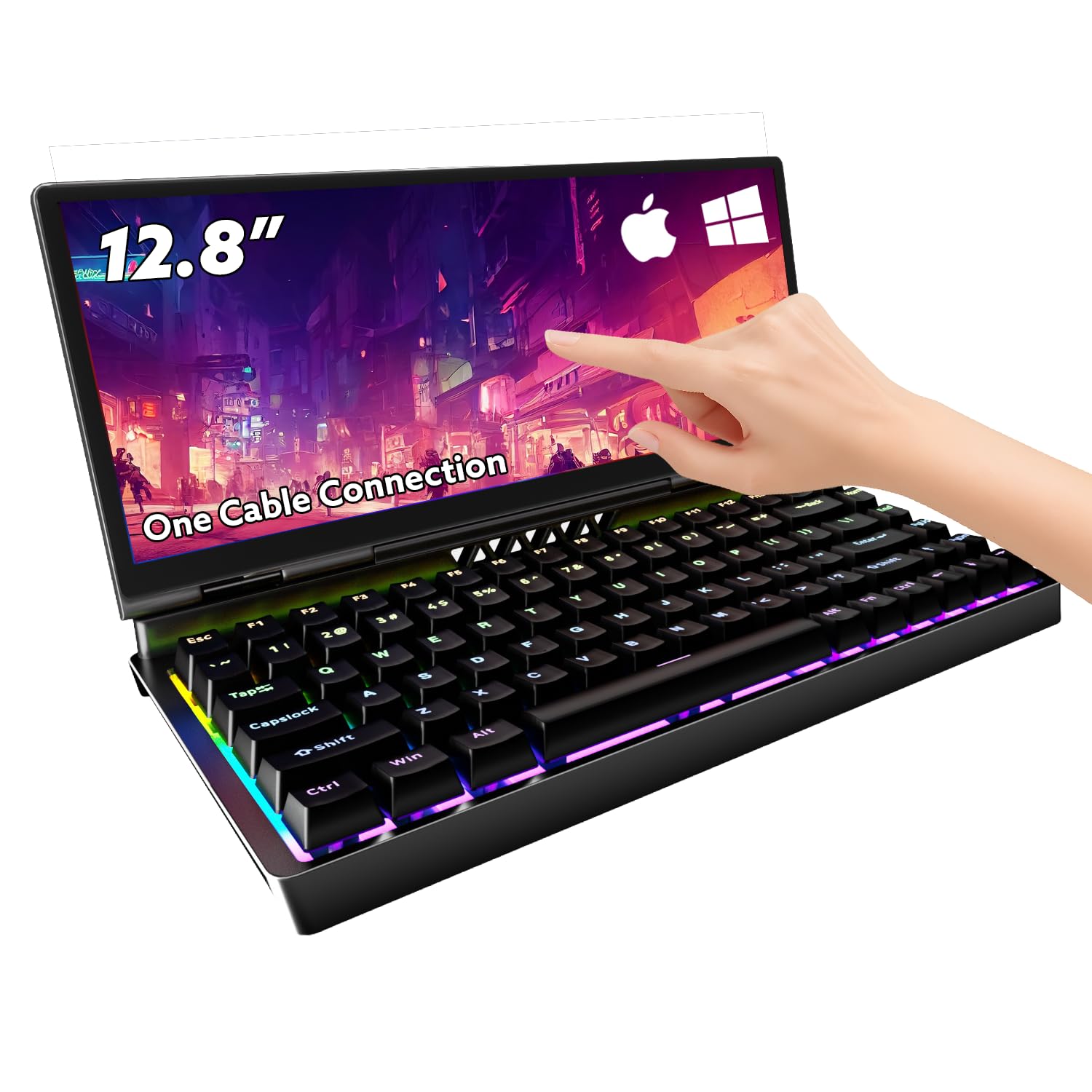 Amazon | GAMKD メカニカルキーボードモニターコンボ、タッチ