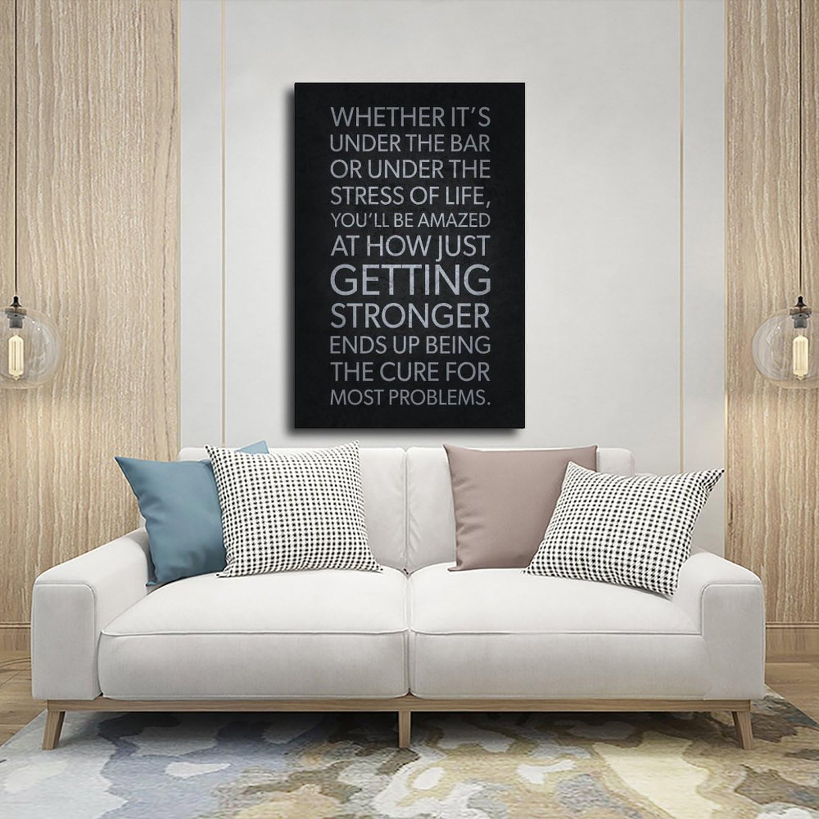 Pósteres motivacionales inspiradores para culturismo, culturismo, hombres y niñas, con citas motivacionales inspiradoras para gimnasio muscular, 60 x 90 cm
