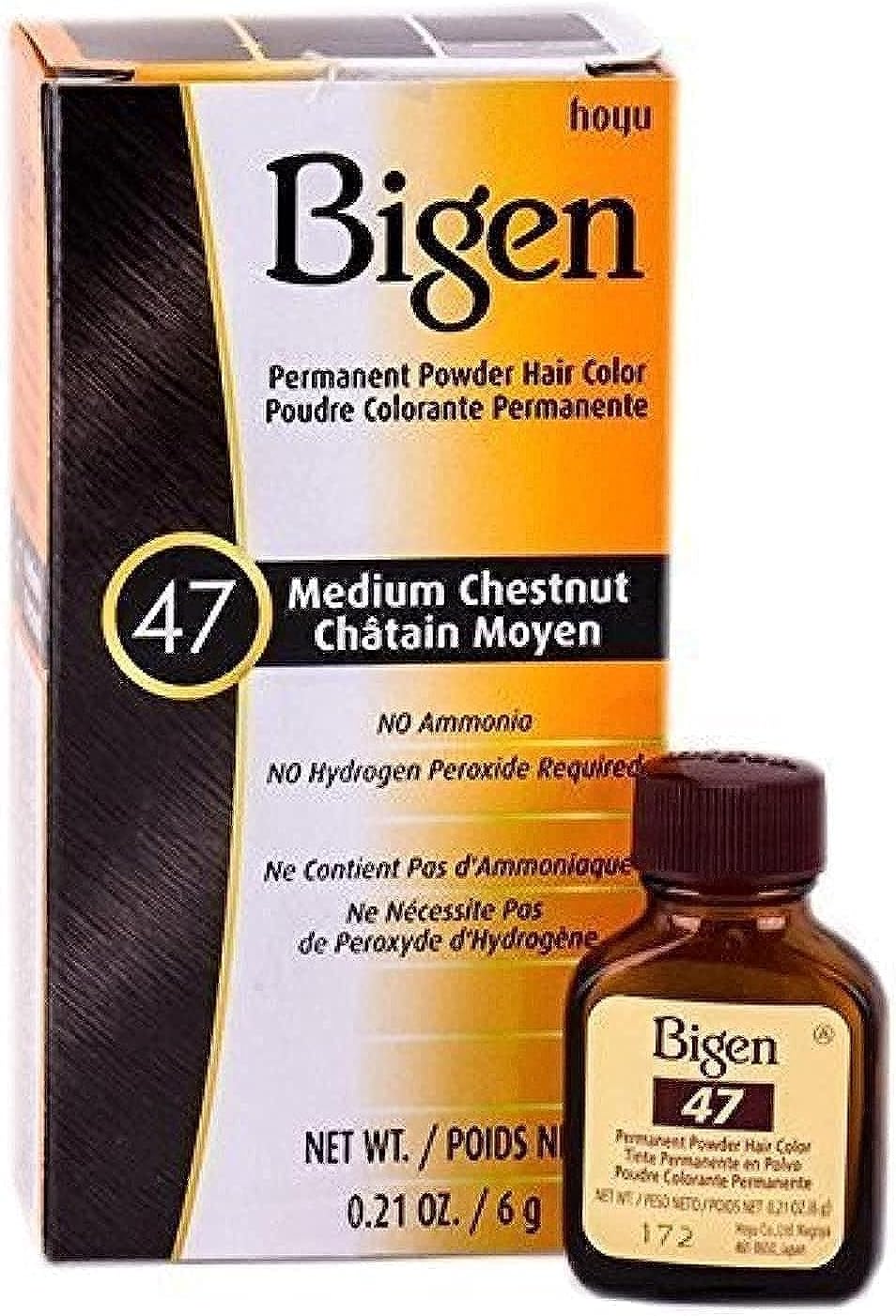 Bigen Permanent Powder Hair Color - 47 Medium Chestnut