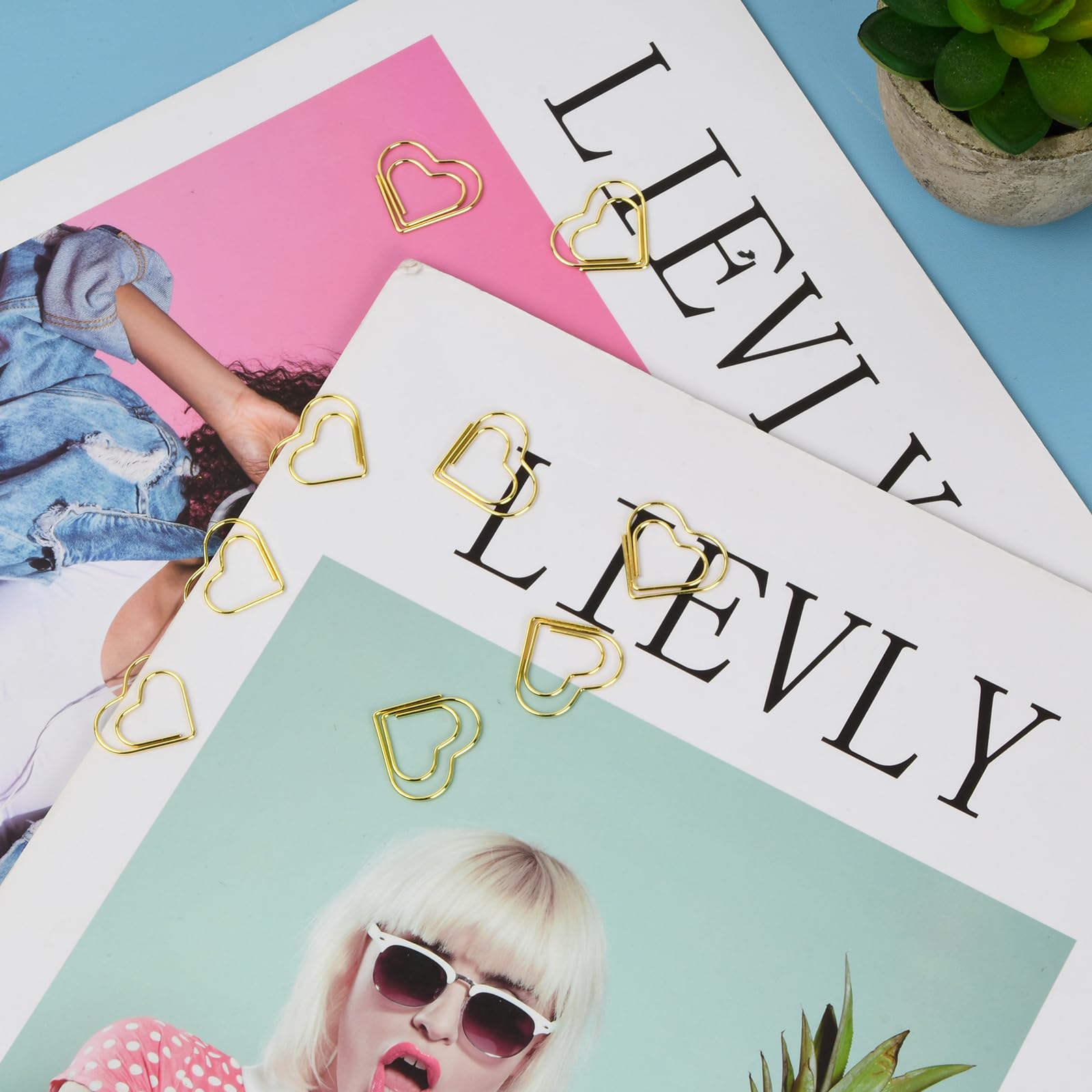 100 Graffette A Cuore In Metallo Dorato - Per Ufficio, Scuola E Regali - Foto 12