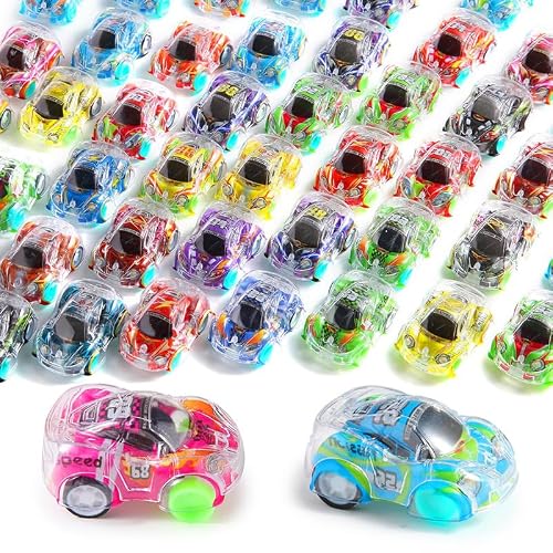 50 Pcs Mini Pull Back Cars Set, Assorted Pull Back Racing Vehicles for Kids Toddlers, Small Racing Car Carnival Prizes, Party Favors, Pinata Stocking Goodie Bag Stuffers